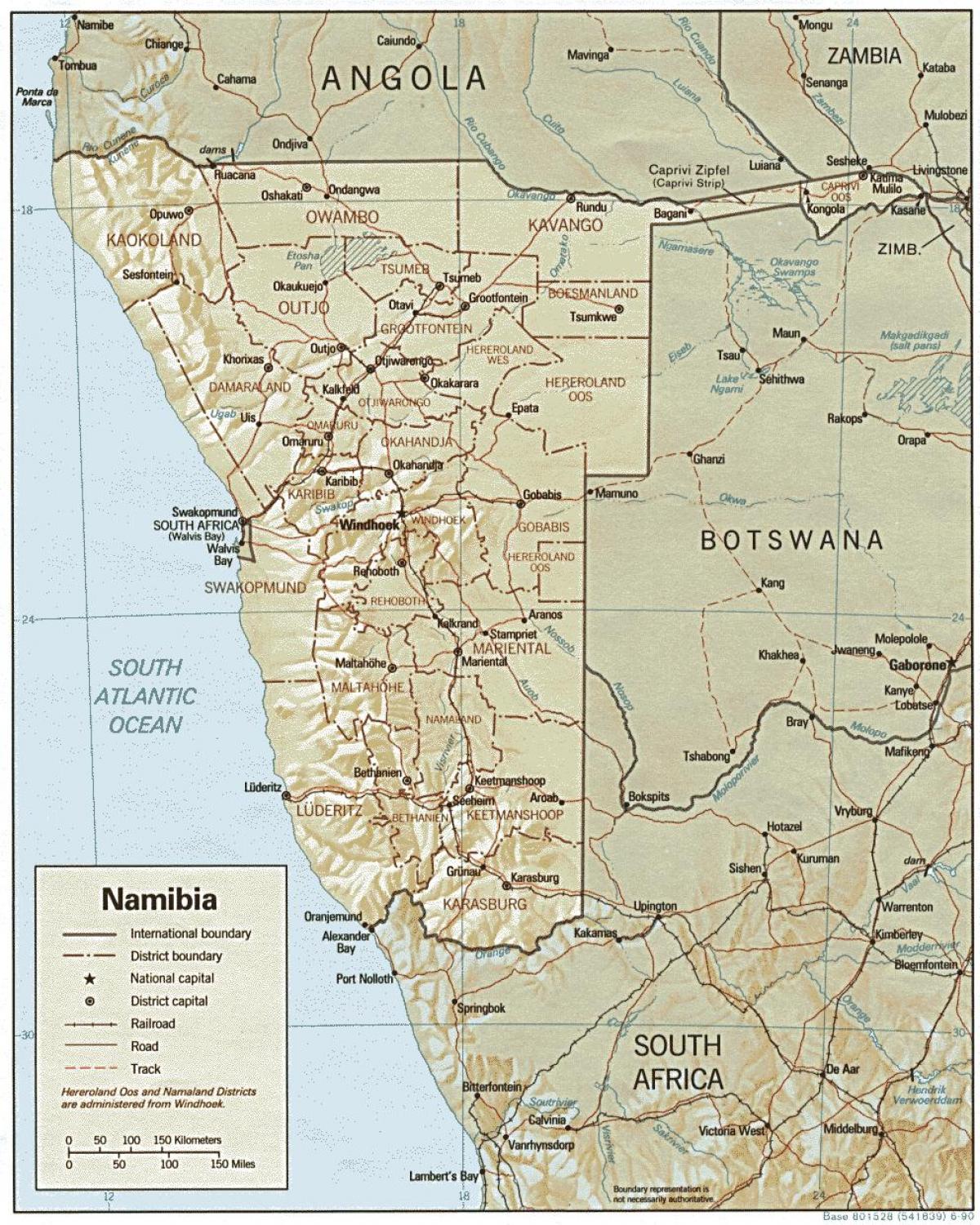 Mapa de Namibia granja
