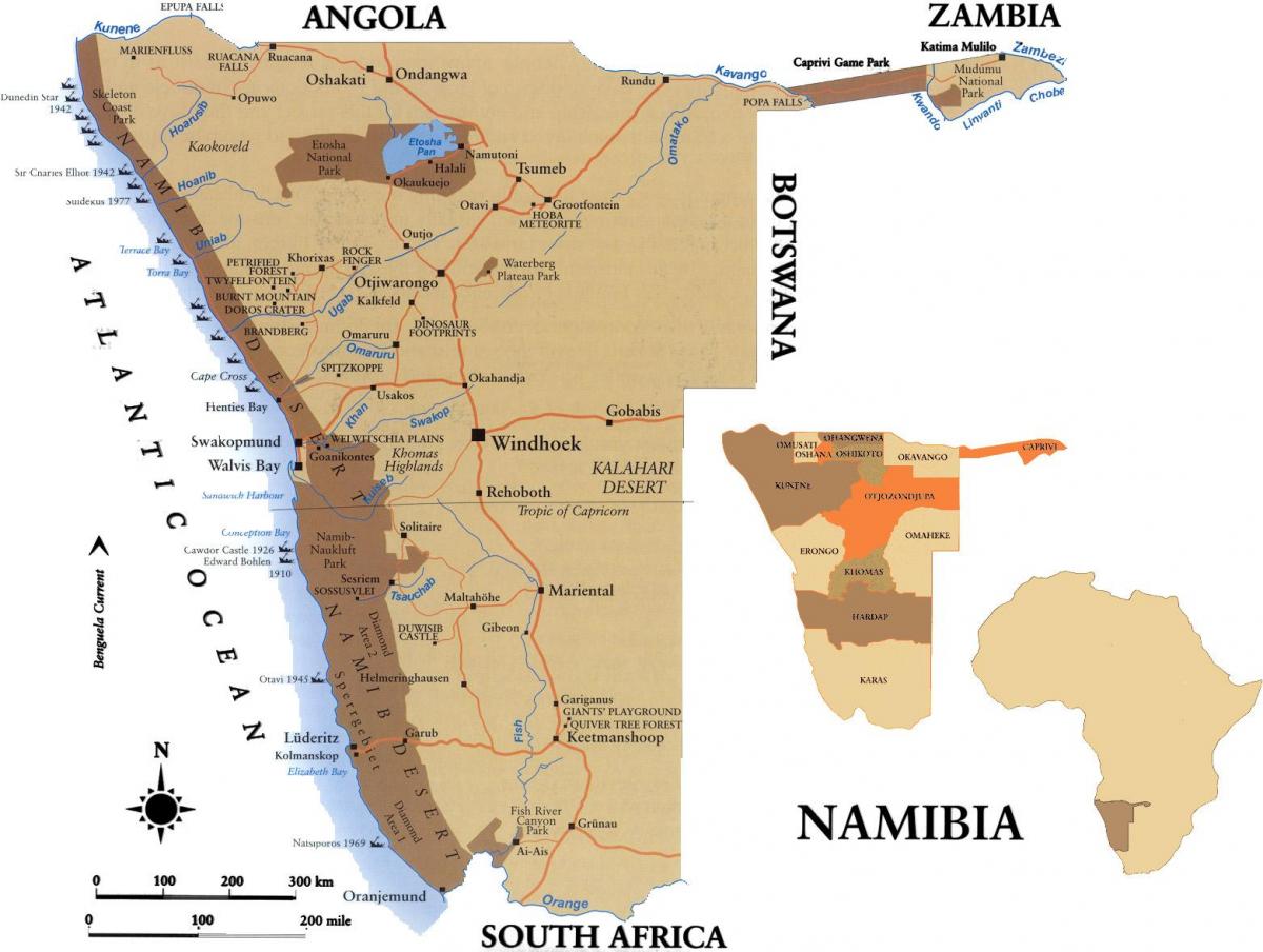 Mapa de skillsmap Namibia