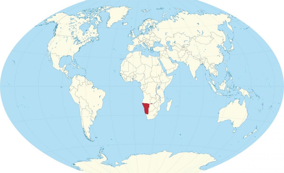 Namibia ubicación en el mapa del mundo